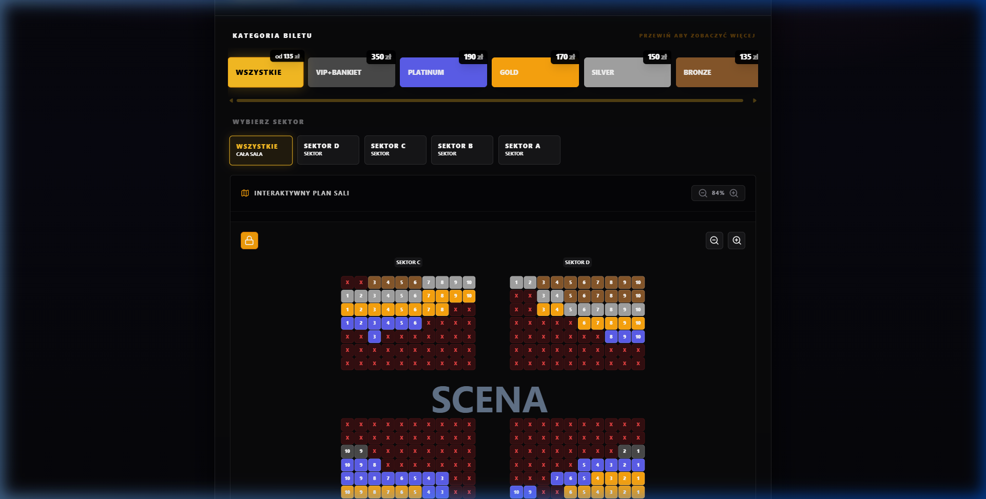 2D Seat Selection Scene